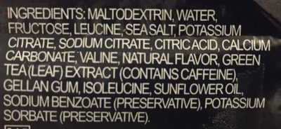 Gu Energy Gel Salted Caramel ingredients label