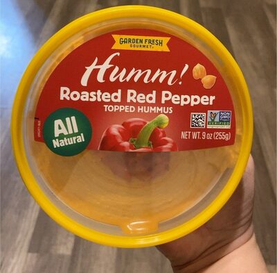 Humm! Roasted Red Pepper Hummus front packaging