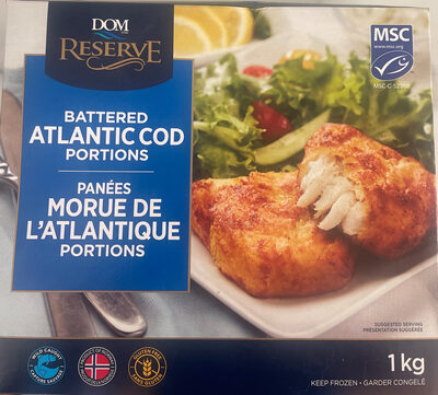 Battered Atlantic Cod Portions front packaging