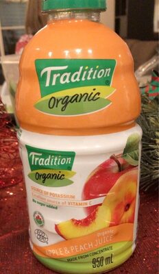 Jus de pomme et pêche biologique