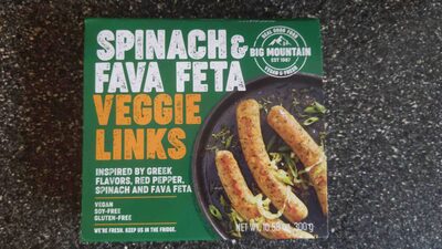 Spinach & Fava Feta Veggie Links front packaging