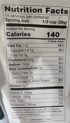 Hot Punjabi Mix nutrition facts table