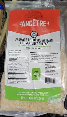 Goat Cheese, Shredded front packaging