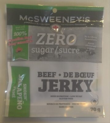 Zero Sugar Smokin' Jalapeño Beef Jerky front packaging