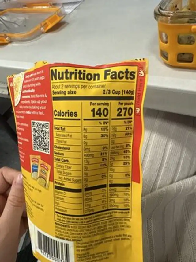 Coconut Vegetables nutrition facts table