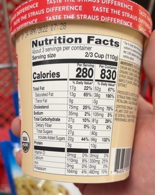 Organic maple cream ice cream