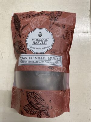 toasted millet muesli dark chocolate and orange peel