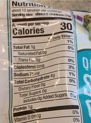 Classic ceasar crouches nutrition facts table