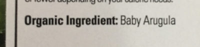 Baby Arugula ingredients label
