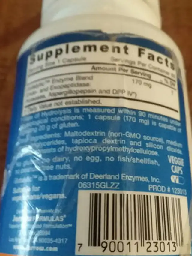 gluten digestion ingredients label