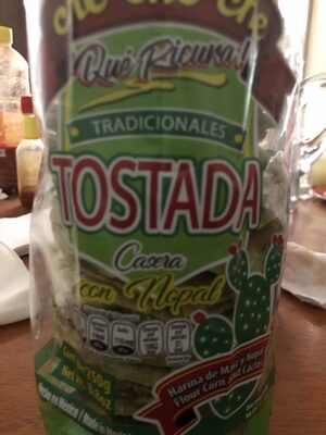 Tostada casera de nopal CheCheche front packaging