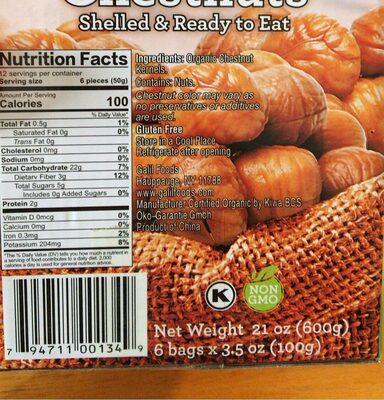 Organic roasted chestnuts