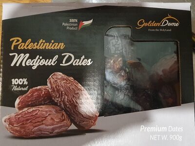 Palestinian medjool dates front packaging