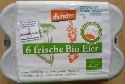 6 frische Bio Eier Gew.Kl. M