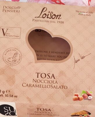 Tosa nocciola caramello salato front packaging