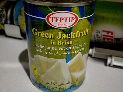 Green jackfruit in brine front packaging