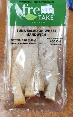 Tuna salad on wheat
