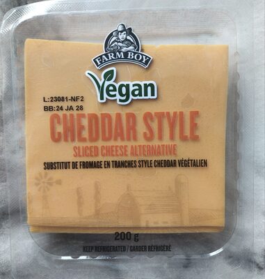 Vegan Cheddar Style Sliced Cheese Alternative front packaging