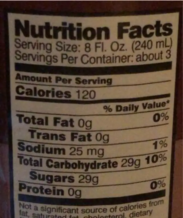 Original Bremium Recipe nutrition facts table