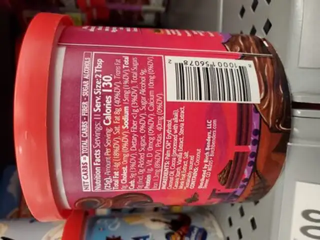 Chocolate frosting ingredients label