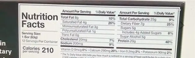 Combat crunch nutrition facts table
