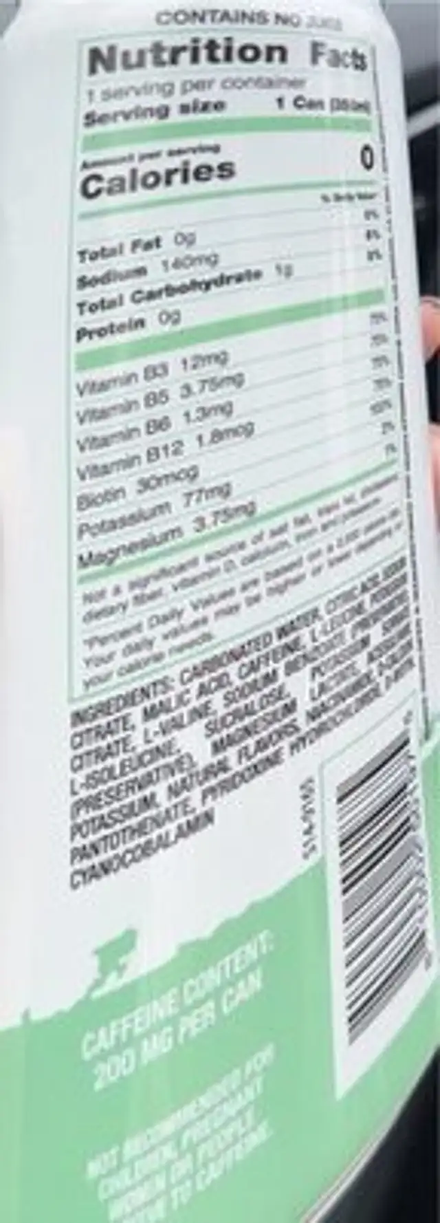 Fitmiss energy nutrition facts table