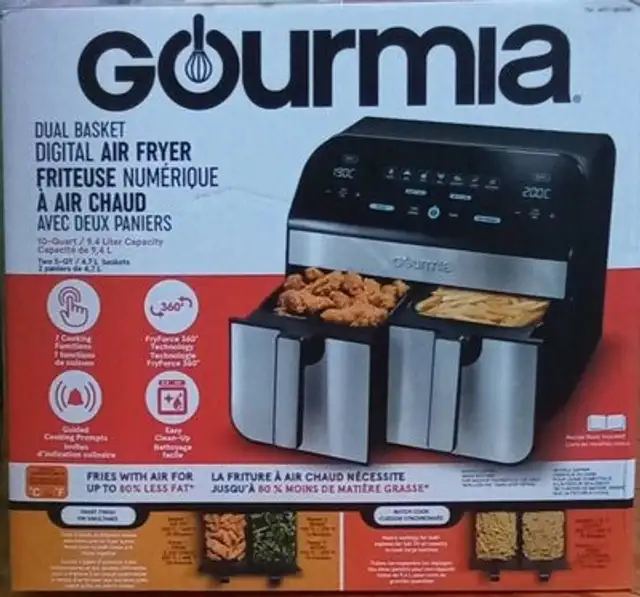 Friteuse à air chaud avec 2 tiroirs