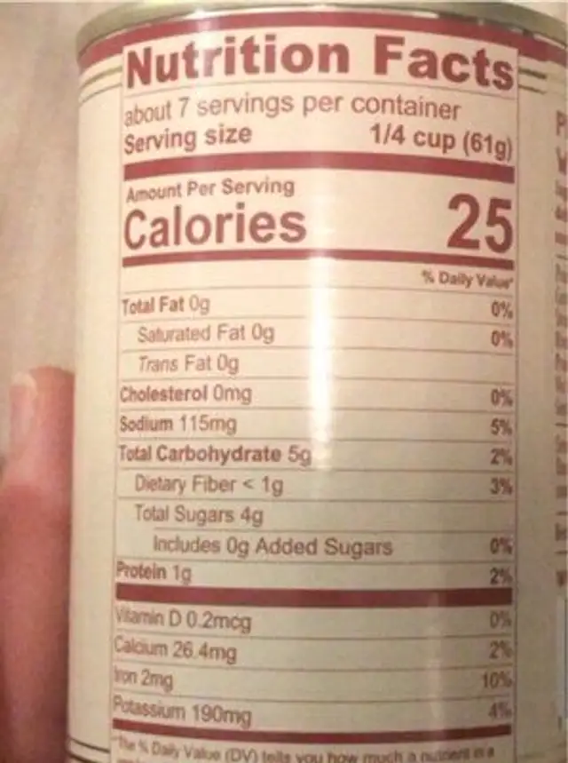 Pizza sauce with spices nutrition facts table