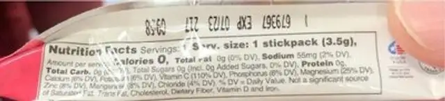 Ultima Replenisher watermelon nutrition facts table