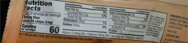 pumpkin spice baking chips nutrition facts table