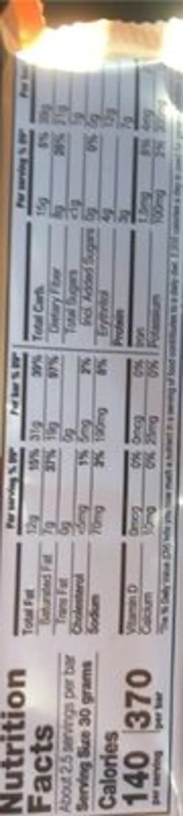 Lilly’s nutrition facts table
