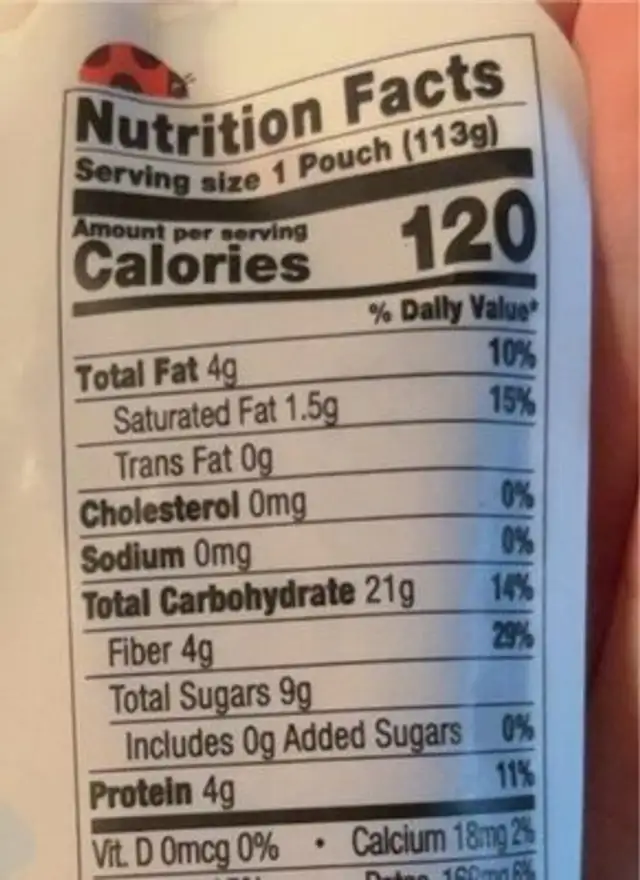 Overnight oats nutrition facts table