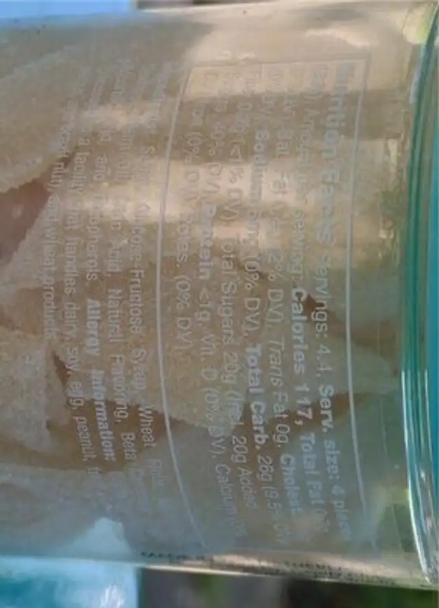 Mango sour belts nutrition facts table