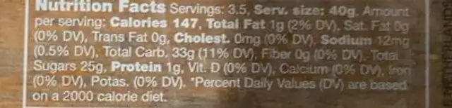 Cotton candy sour belts nutrition facts table