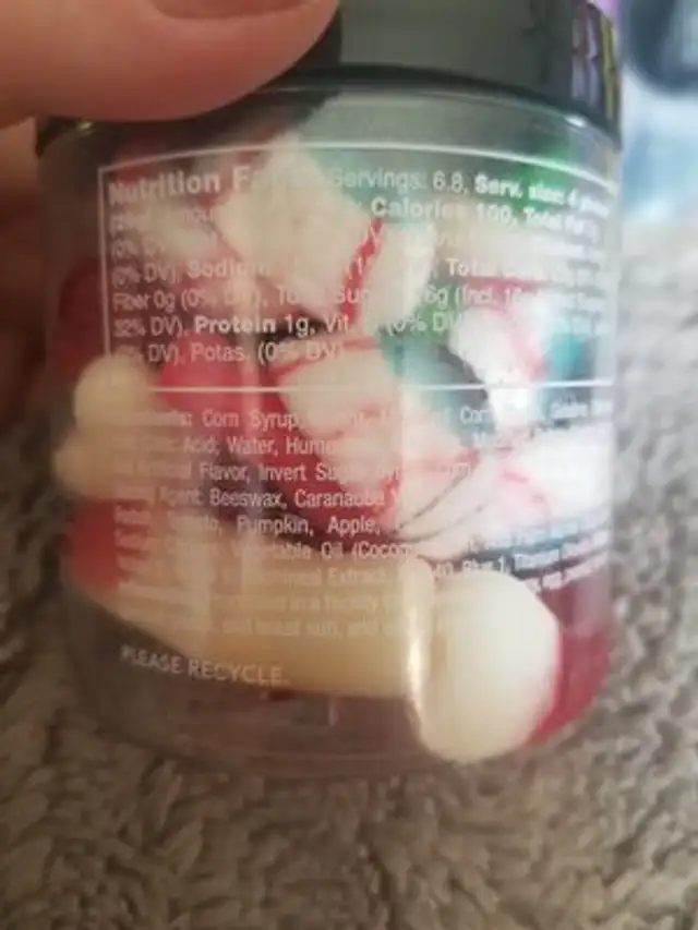 candy club Halloween collection ingredients label