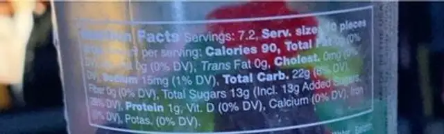 You Make Me Flutter Gummy Butterflies nutrition facts table