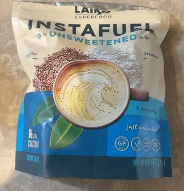 Reduced Sugar Superfood Instant Latte front packaging