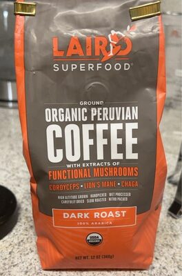 Peruvian Coffee with Extracts of Functional Mushrooms front packaging