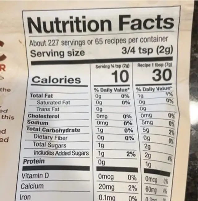 Aloha oatmac nutrition facts table