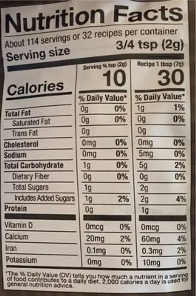 Aloha oatmac nutrition facts table