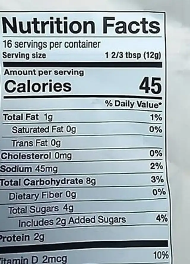 Aloha oatmac nutrition facts table