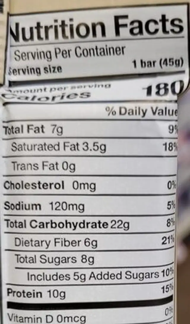 Protein with plant based adaptogen nutrition facts table