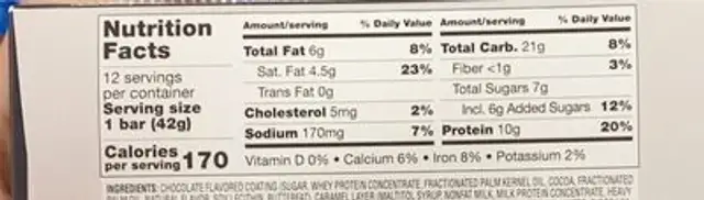 Tigers milk nutrition facts table