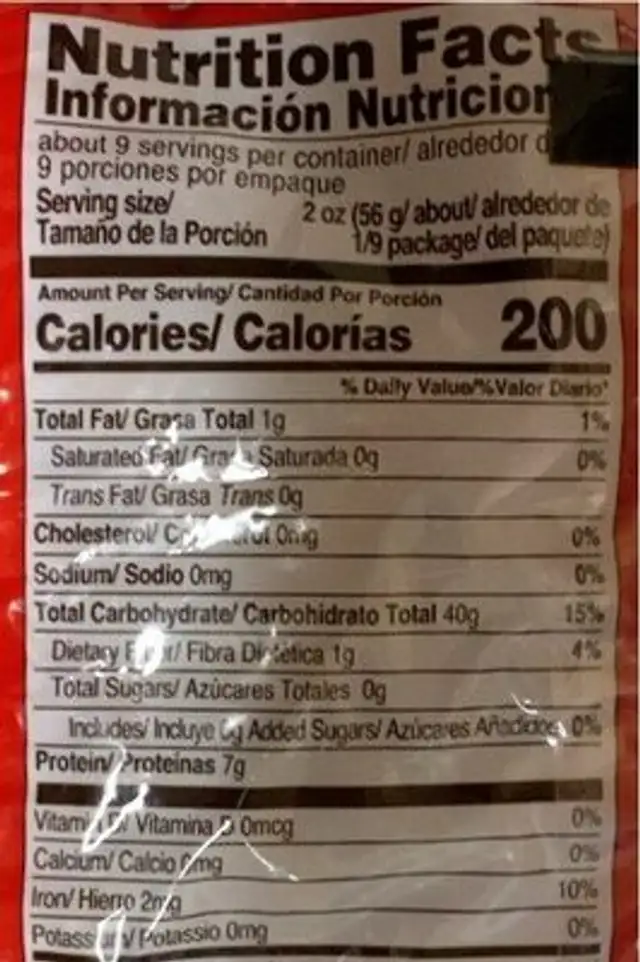 Speciale fusilli nutrition facts table