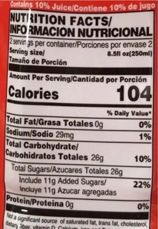 Chia nutrition facts table