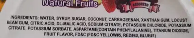Vileo jelly ingredients label