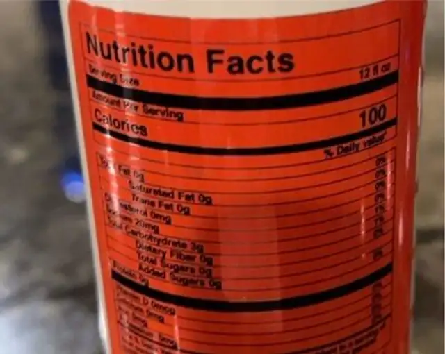 Sparkling Craft Cocktail nutrition facts table