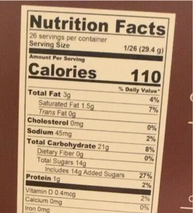 Bakery Blong Designer Cookie House nutrition facts table