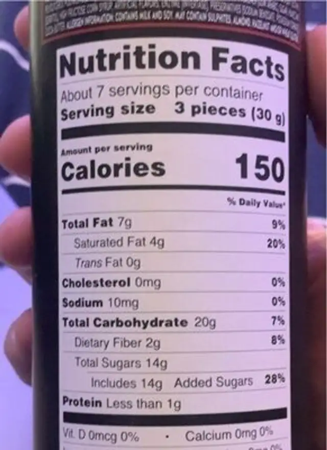 Fireball Whisky Non-Alcoholic Dark Chocolate nutrition facts table