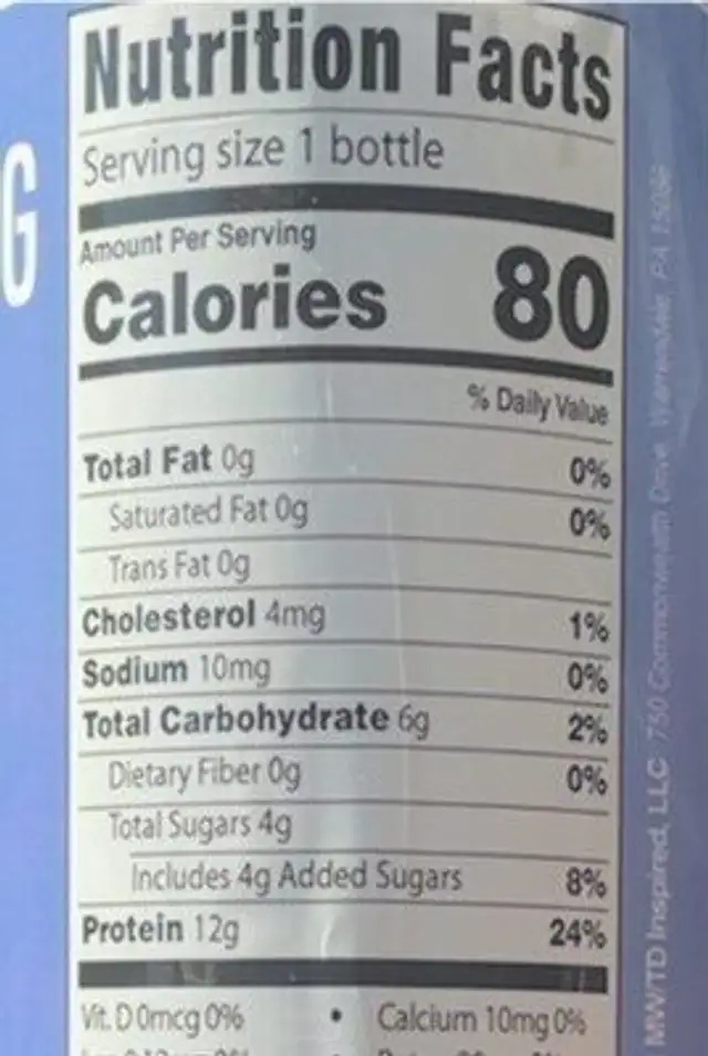 Go-Time! Energy Water nutrition facts table